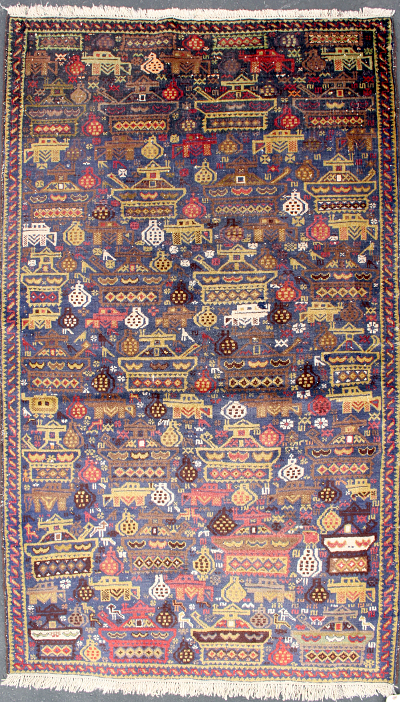 Rows of Small Weapons White Grenade War Rug