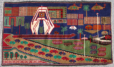 Clock Tower with Helicopters 1 War Rug 