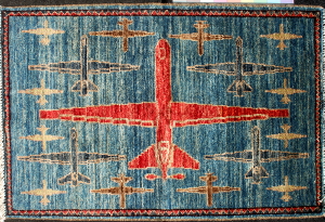 Afghan rug featuring war motifs - sorted by price
