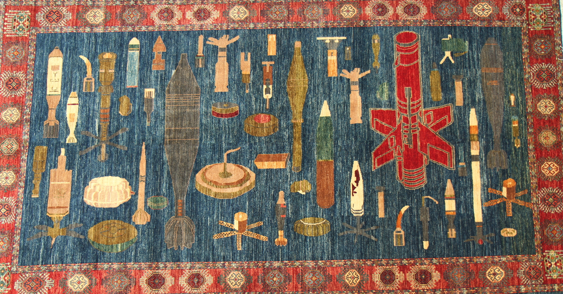 Turkmen and Uzbek War Rug with Light Fields