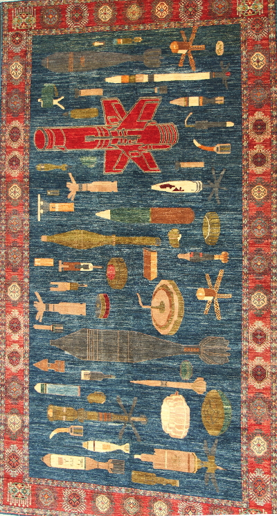 Life Sized Bombs<br> Unexploded Ordnance Rugs. <br> UXO Rug Afghan Rug