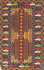 Contemporary Eight Lobed Traditional Medallion War Rug