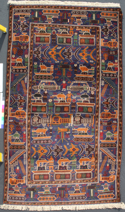 War Rug with Russian Soldiers<br><br>Price on request Afghan Rug