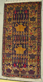 Burka-Style War Rug with 2 Tanks