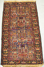 Brightly Colored Two Ewer Rug with Brightly Colored Tank and Helicopter Border