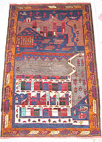 Pictorial Rug with Tank Border